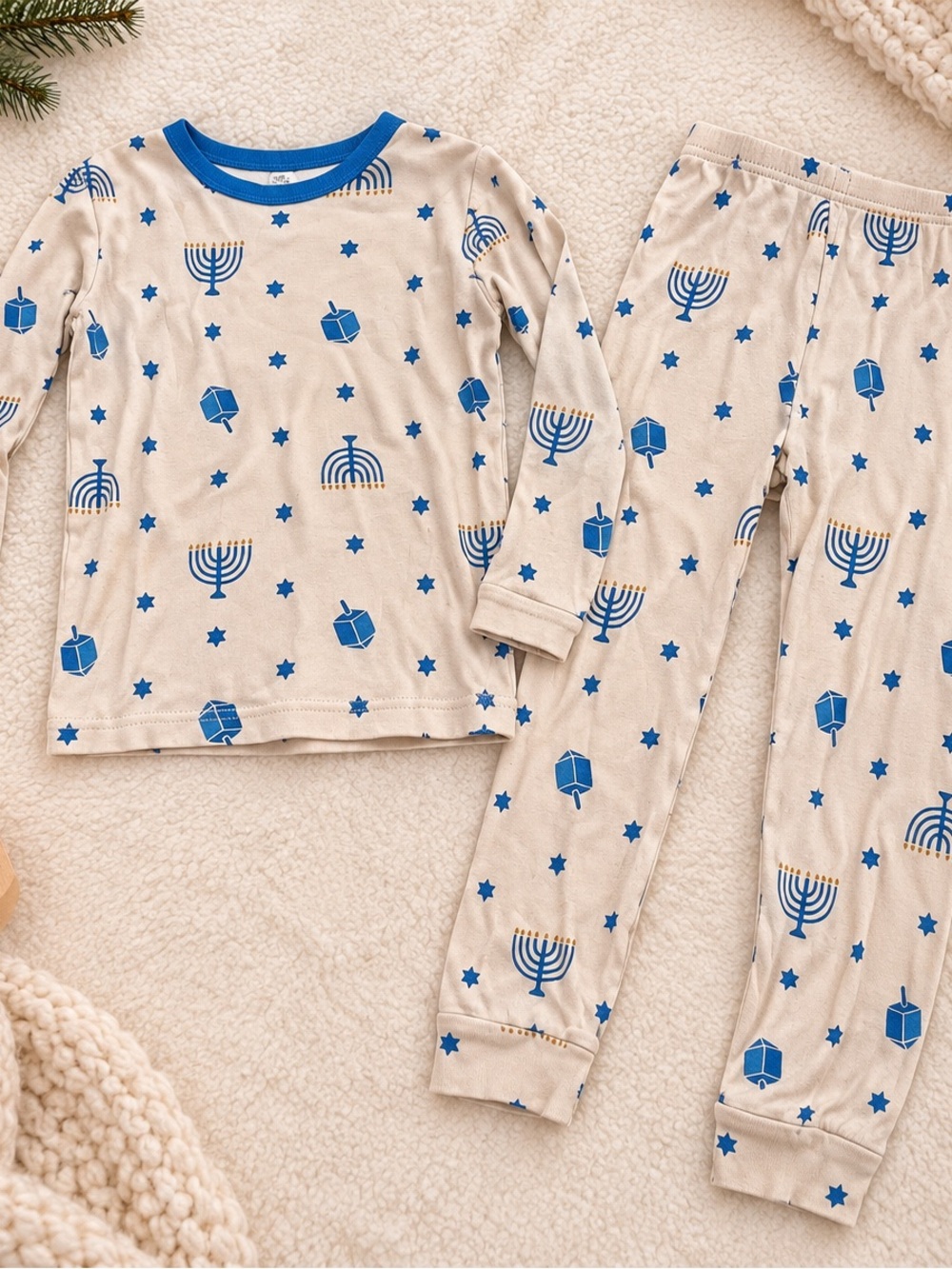 Baby Gap Hanukkah Pajama Set Menorah Dreidel Organic Cotton Size 5